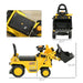 Ride On Excavator with Under Seat Storage, Pull Cart Kids Bulldozer for Boys & Girls, Sit and Scoot Construction Toy with Horn, Front Loader Shovel, for Sand and Snow, Ages 3 Years Old - DTYStore