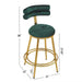 27.65'' Modern Counter Stools Set of 2,Dark green velvet Counter Stools with iron Frame,Soft back and cushion,Footrest,suitable for Kitchen/Bedroom/Dining Room - DTYStore