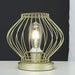 9.5' In Industrial Farm Cage Satin Matte Gold Uplight Metal Table Lamp Default -DTYStore