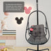 Swing Egg Chair with Stand Indoor Outdoor Wicker Rattan Patio Basket Hanging Chair with C Type bracket , with cushion and pillow,Patio Wicker folding Hanging Chair( Special construction cup holder - DTYStore