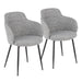Boyne Contemporary Accent Chair in Black Metal and Dark Grey Fabric by LumiSource - Set of 2 - DTYStore