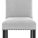 Modern Look 2pc Light Gray Finish Side Chair Fabric Full Back Upholstered Seat Nailhead Trim Accent Dining Room Wooden Furniture - DTYStore