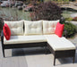 Outdoor patio Furniture sets 2 piece Conversation set wicker Ratten Sectional Sofa With Seat Cushions(Beige Cushion) - DTYStore