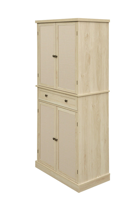 4 Door Cabinet with 1 Drawer, with 4 Adjustable Inner Shelves, Storage Cabinet - DTYStore