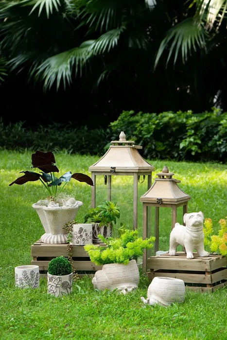 9.5x8.3x6' Decorative Sand and Cement Snail Planter with Textured Beige Finish Default -DTYStore