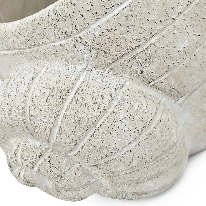 9.5x8.3x6' Decorative Sand and Cement Snail Planter with Textured Beige Finish Default -DTYStore