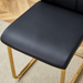 Black PU Dining Chair Set.Uniquely designed black dining chairs. PU material, paired with gold metal chair legs. Suitable for offices, restaurants, kitchens, conference rooms, etc.(Set of 6) - DTYStore