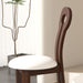 Dining Chairs Set of 2, Key-design Home Chairs, PU Leather Solid Wooden Dining Chairs with White Round Cushion for Kitchen Dining Room-Deep Walnut Brown - DTYStore