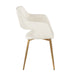 Margarite Contemporary Dining/Accent Chair in Gold Metal and Cream Faux Leather by LumiSource - Set of 2 - DTYStore