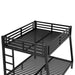 Metal Full XL over Queen Bunk Bed for Teens and Adults,Space-Saving/Noise Reduced/No Box Spring Needed,Black - DTYStore