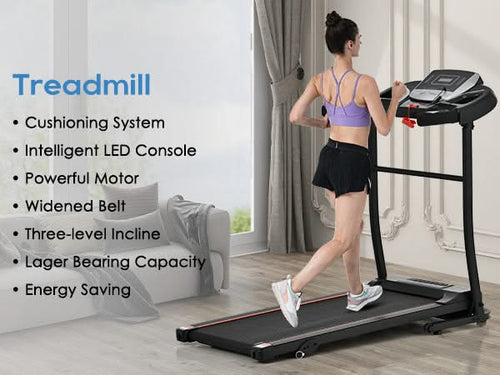 Treadmills for Home, Folding Treadmill with Incline and Heart Rate Sensor, 2.5HP Quiet Brushless with USB Charge Station, Small Space Portable Running Walking Machine, 300lbs Weight Capacity - Image 16