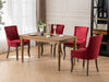 Furniture,Ultra Side Dining Chair,Thickened fabric chairs with neutrally toned solid wood legs,Bronze nail head,Set of 2,Wine Red,Burgundy,SW1807WR - DTYStore
