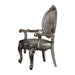 Silver and Antique Platinum Arm Chair with Nailhead Trim (Set of 2) - DTYStore