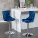 Furniture,Swivel Velvet Barstools Adjusatble Seat Height from 25-33 Inch, Modern Upholstered Chrome base Bar Stools with Backs Comfortable Tufted for Home Pub and Kitchen Island（Blue,Set of 2） - DTYStore