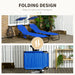 Outsunny Folding Chaise Lounge Pool Chairs, Outdoor Sun Tanning Chairs with Canopy Shade, Reclining Back, Steel Frame and Side Pocket for Beach, Yard, Patio, Blue - DTYStore