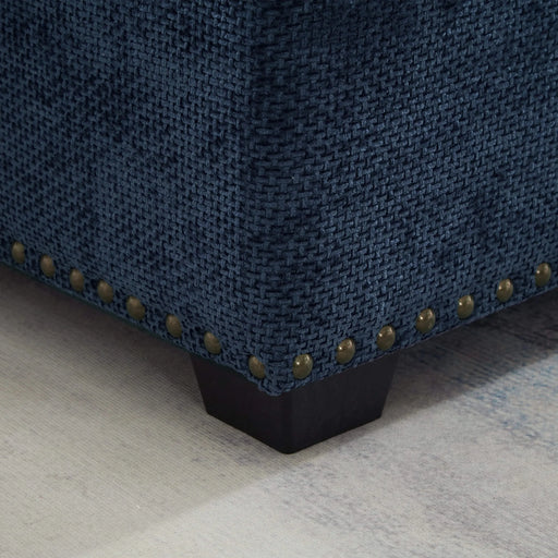 97 Inch L-Shaped Corner Sectional Sofa Couch with Seat and Storage Ottoman,Chenille Fabric Corner Couch with 7 Seats & 2 Pillows for Living Room, Dark Blue Default -DTYStore