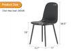 Modern Minimalist Black Dining Chair Set - Six Chairs per Box, Stable and Comfortable.Modern Mid-Century Style Upholstered Side Chairs,Spoon Shaped Chairs With Black Metal Legs. - DTYStore