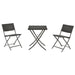 Rattan Patio Bistro Set, 3 Piece Foldable Outdoor Patio Furniture Sets, with Folding Table and Two Chairs, for Garden, Backyard, Pool, Lawn, Porch, Balcony, All Weather Rattan Style - DTYStore