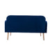 Modern Velvet Loveseat Sofa , Comfy Upholstered 2-Seater Sofa with Gold Metal Legs, Small Loveseat Accent Couch for Living Bedroom Leisure Areas (Navy Velvet) - DTYStore