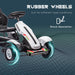 Kids Pedal Go Kart, Outdoor Ride on Toys with Adjustable Seat, Sharp Handling, Handbrake, 4 Non-Slip Rubber Wheels for Boys & Girls Aged 5-12 Years Old, White - DTYStore