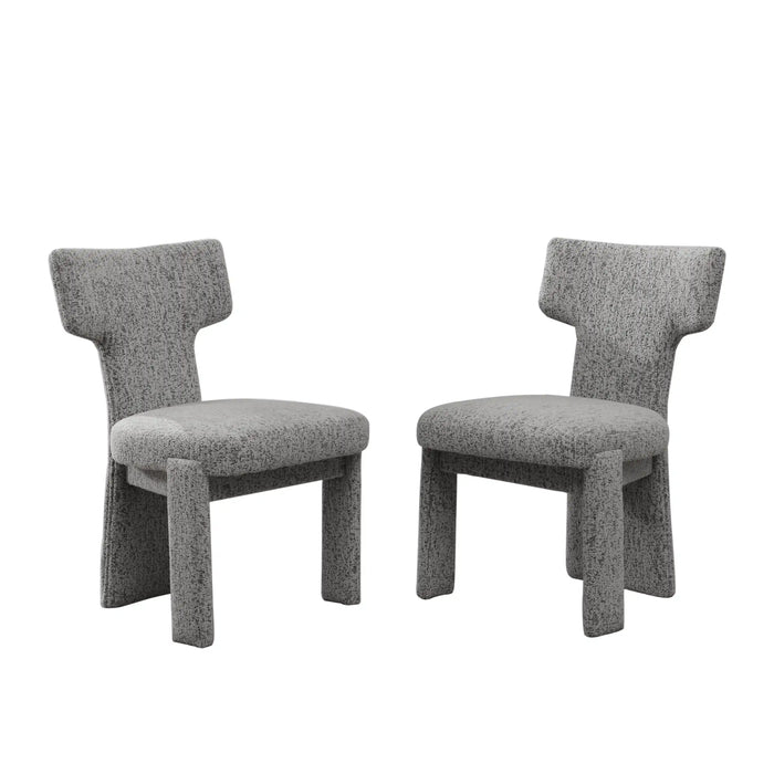 Chenille Dining Chairs Chenille Upholstery Armless Curved Back Set of 2 for Living Room Cafe