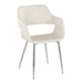 Margarite Contemporary Dining/Accent Chair in Chrome Metal and Cream Faux Leather by LumiSource - Set of 2 - DTYStore