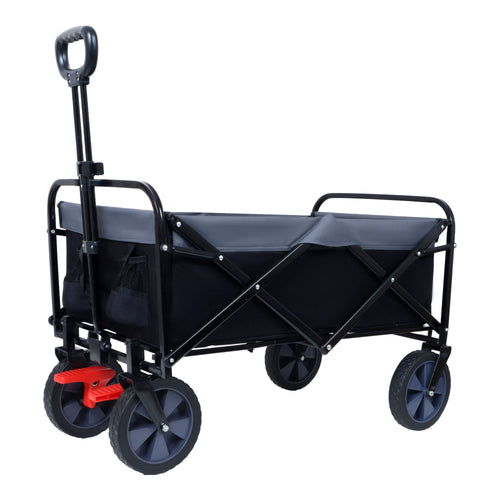 150L Collapsible Wagon Cart Foldable, Utility Garden Wagon with 360lbs Weight Capacity, Heavy Duty Portable Sport Wagon with Wheels for Outdoor, Grocery, Shopping - Image 1
