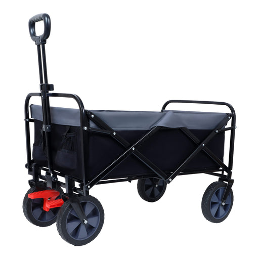 150L Collapsible Wagon Cart Foldable, Utility Garden Wagon with 360lbs Weight Capacity, Heavy Duty Portable Sport Wagon with Wheels for Outdoor, Grocery, Shopping