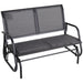 Outsunny 2-Person Outdoor Glider Bench, Patio Double Swing Rocking Chair Loveseat w/Powder Coated Steel Frame for Backyard Garden Porch, Gray - DTYStore