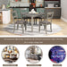 5 Piece Industrial Wooden Dining Table Set with 4 Chairs for Dining Room - DTYStore