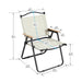 1-Piece Folding Outdoor Chair for Indoor, Outdoor Camping, Picnics, Beach,Backyard, BBQ, Party, Patio, Beige - DTYStore