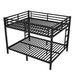 Metal Queen over Queen Bunk Bed for Teens and Adults,Space-Saving/Noise Reduced/No Box Spring Needed, Black - DTYStore