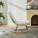 Lazy Rocking Chair,Comfortable Lounge Chair with Wide Backrest and Seat Wood Base, Upholstered Armless Rocker Chair for Living room, Balcony,Bedroom and Patio Porch. (WHITE) - DTYStore