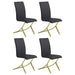Black and Brass Dining Chairs (Set of 2) - DTYStore