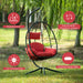 Egg Chair with Stand Indoor Outdoor Swing Chair Patio Wicker Hanging Egg Chair Hanging Basket Chair Hammock Chair with Stand for Bedroom Living Room Balcony - DTYStore