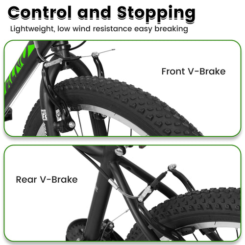A24338 24 Inch Carbon Steel Frame Mountain Bike,21-Speed Dual V-Brake, Adult and Teens Bicycle for Mountain - Image 3