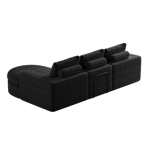 99-Inch Chenille Cloud Curved Sectional Sofa with Chaise, L-Shaped Modern Boneless Couch with Deep Seats, Chenille Sectional Sofa for Living Room and Bedroom, No Assembly Required Default -DTYStore