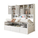 Twin Size Wooden Daybed With Hydraulic bed and All-in-One Cabinet and Shelf, White - DTYStore