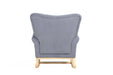 Modern Rocking Chair, Upholstered Accent Chair for Nursery, Playroom, Bedroom and Living Room, Small Contemporary Rocker, Kids Cushioned Arm Chair, Grey - DTYStore