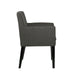 Set of 2 Charcoal Grey Fabric Upholstered Dining Arm Chairs, Grey - DTYStore