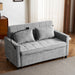 56.9" Loveseat Sofa Pull-out Sofa Bed Sleeper Sofa with a Reversible Backrest Cushion, Side Pockets, Two USB Ports and a Phone Holder for Living Room, Grey - DTYStore