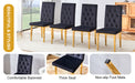 4 piece dining chairs.The gold metal legs complement the black velvet, showcasing a perfect blend of modern and classic elements.Suitable for various occasions such as kitchens,conference rooms, etc. - DTYStore