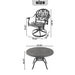 5-Piece All-Weather Cast Aluminum Dining Set, Include 4 Swivel Chairs and 47.24' Round Table With Black Frame - DTYStore