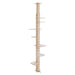9' Adjustable Height Floor-to-Ceiling Cat Tree, Multi-Level Cat Vertical Cat Condo, Cat Climbing Frame Activity Center with Perching Shelves for Indoor Cats, Natural Default -DTYStore