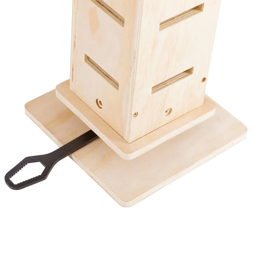 9' Adjustable Height Floor-to-Ceiling Cat Tree, Multi-Level Cat Vertical Cat Condo, Cat Climbing Frame Activity Center with Perching Shelves for Indoor Cats, Natural Default -DTYStore