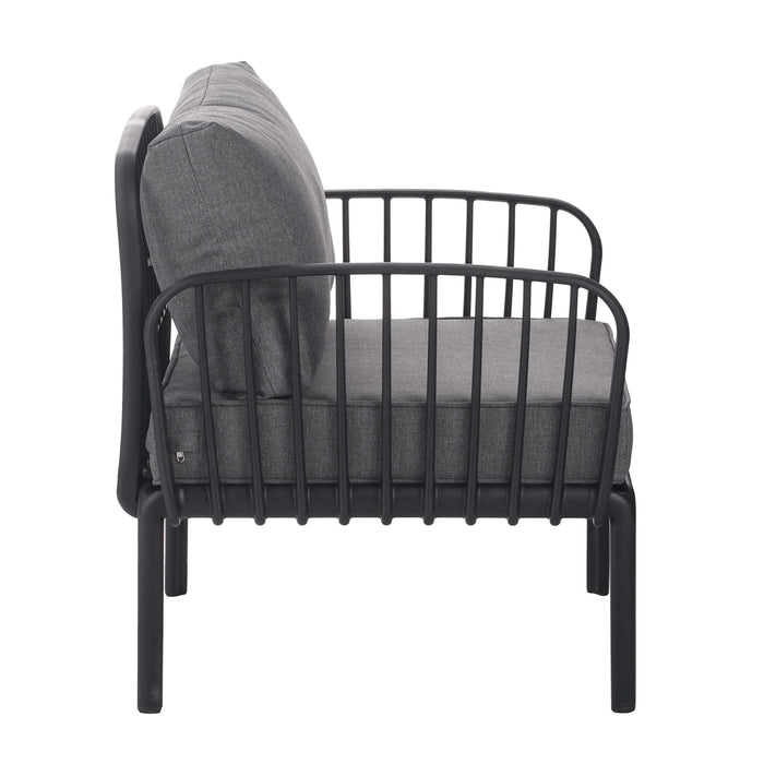 9 Piece Patio Conversation Sets, Modern Outdoor Patio Sectional Furniture Set with Two Square Coffee Table, Waterproof Thick Cushion Deep Seating for Porch, Balcony, Black & Dark Gray Default -DTYStore