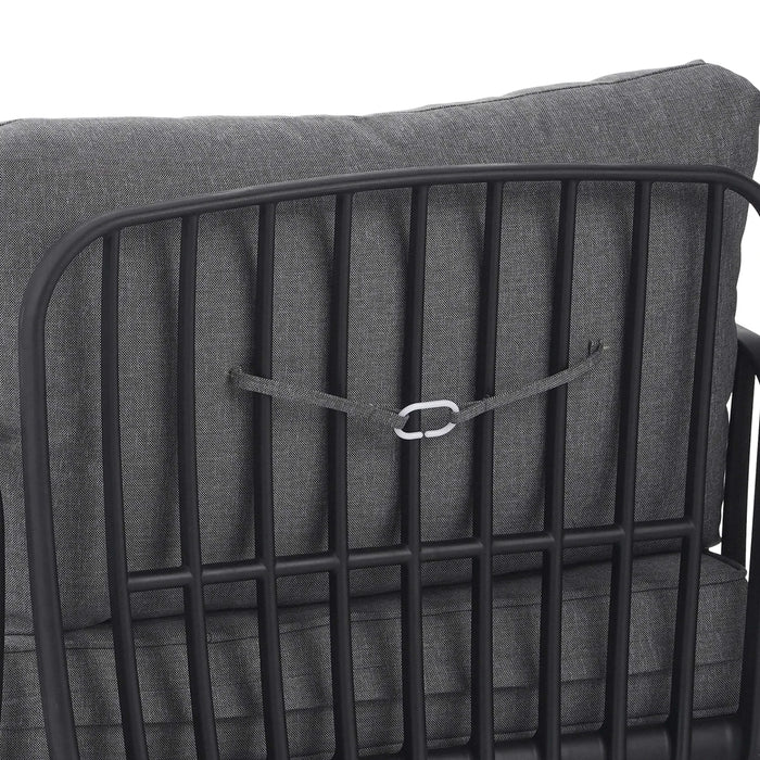 9 Piece Patio Conversation Sets, Modern Outdoor Patio Sectional Furniture Set with Two Square Coffee Table, Waterproof Thick Cushion Deep Seating for Porch, Balcony, Black & Dark Gray Default -DTYStore