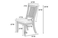 White Classic 2pcs Dining Chairs Set Rubberwood Beige Fabric Cushion Seats Slats Backs Dining Room Furniture Side Chair - DTYStore