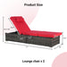Outdoor Chaise Lounge Chair Set of 2 with Storage Patio Pool Chairs Tanning Lounges for Outside,Beach Rattan Recliners with Adjustable Backrest, Table, Cushion for Poolside Backyard Garden - DTYStore