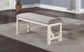 Dining Room Furniture 1x Bench Gray Fabric Cushion Seat White Clean Lines - DTYStore